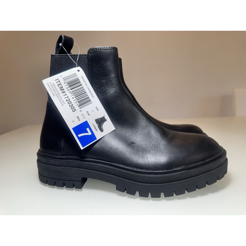 Steve Madden Women's Handout Black‎ Leather Chelsea Ladies Ankle Boot US Size 7